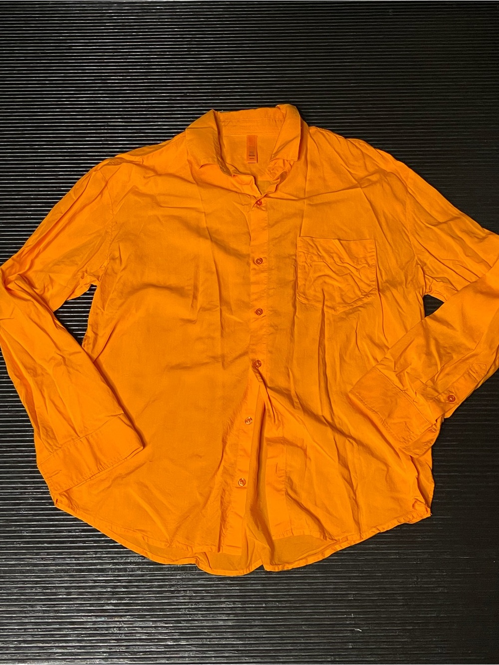 SKIMS Orange Long-Sleeve Button-Down Shirt